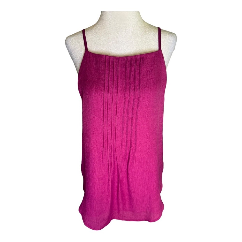 Joie Sleeveless Tank Top Pleated Casual‎ Blouse Fuchsia Pink Size Small P NWT
